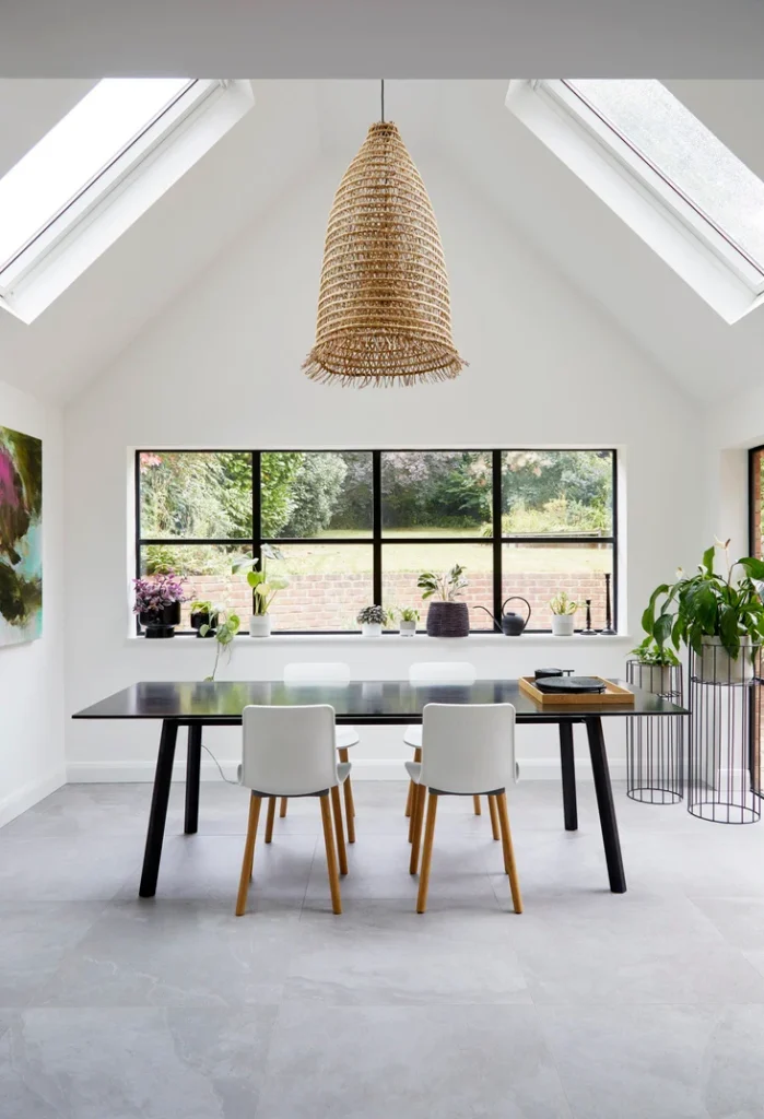 Chalfont St Giles stunning white dining room in modern extension