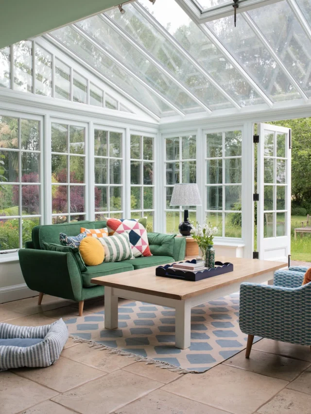 We can’t take credit for this stunning structure, but we did design the scheme.

We chose a soft, ethereal blue for the woodwork as it’s much gentler on the eye than a stark white. 

And a slightly stronger colour palette with a backdrop of planted beds behind.

And when we came to photograph it the space, a certain furry friend wanted to be in all the shots!

Photography by @cecelinatornberg 
Styling by @interior.therapy 

#InteriorDesign
#LightFilledLiving
#ConservatoryStyle
#ColourConfident
#SubtleChangesBigImpact
#NaturalLightLover
#PaleBlueWoodwork
#CalmInteriors
#HomeDetails
#LayeredLiving 
#sttimothee